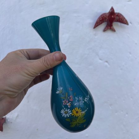 Ваза Ромашки 18 см цветное стекло Швеция 