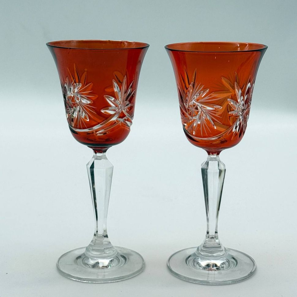 Рюмка набор 2 шт. 75 мл цветной хрусталь Германия