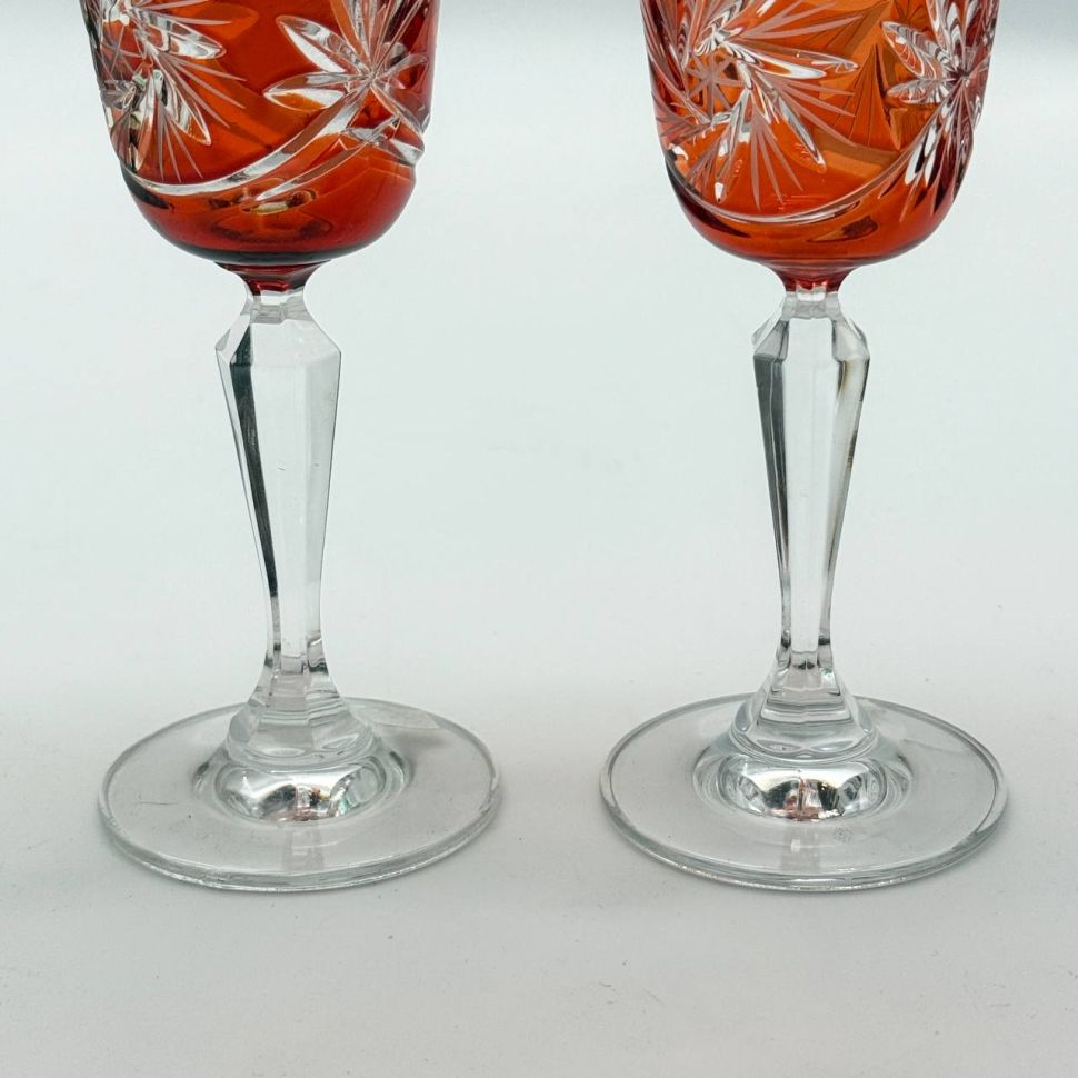 Рюмка набор 2 шт. 75 мл цветной хрусталь Германия