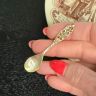 Ложка для соли с ажурной ручкой 6 см серебро