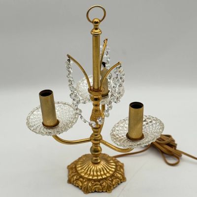 Светильник на три лампы с хрустальными подвесами