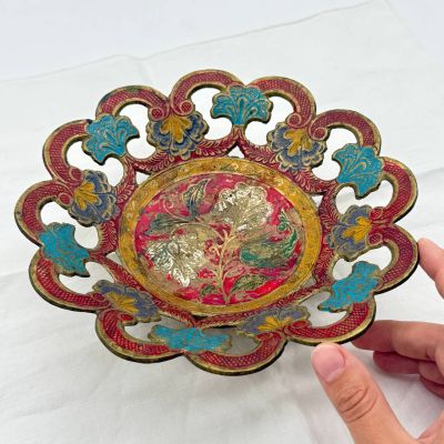 Конфетница с прорезным бортом 20 см латунь 