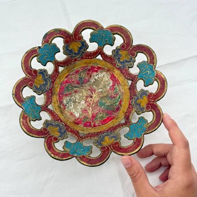 Конфетница с прорезным бортом 20 см латунь 