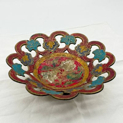 Конфетница с прорезным бортом 20 см латунь 