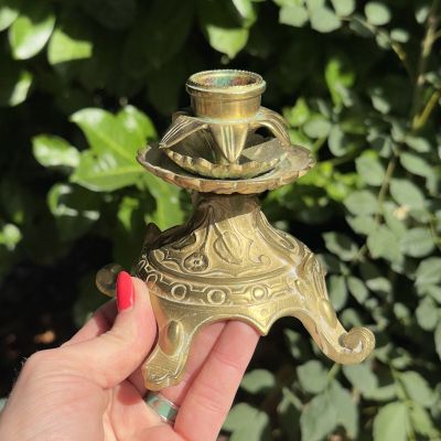 Подсвечник в стиле модерн 11 см латунь Франция 