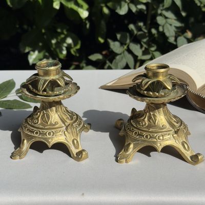 Подсвечник в стиле модерн 11 см латунь Франция 