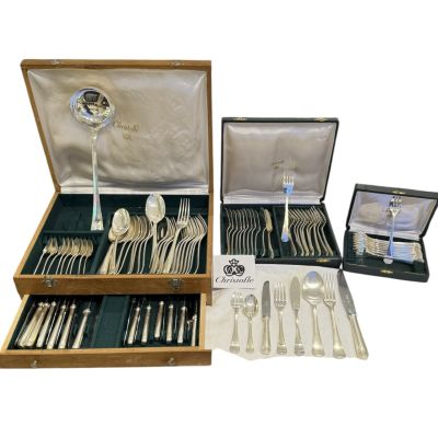 Набор столовых приборов Christofle на 10-12 персон 92 шт серебрение Франция