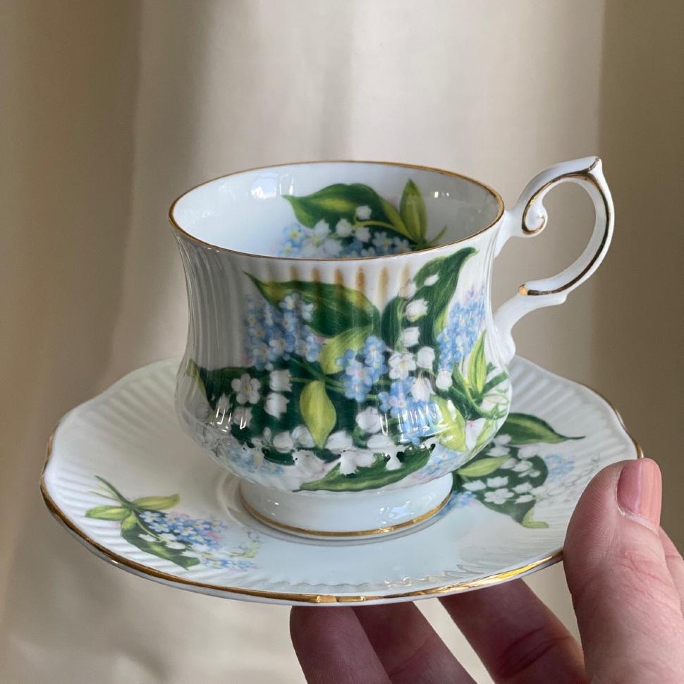 Кофейная пара 130 мл Queen's Англия костяной фарфор