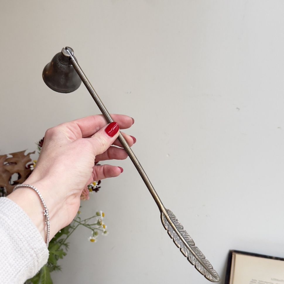 Тушитель для свечи Перо 31 см латунь 