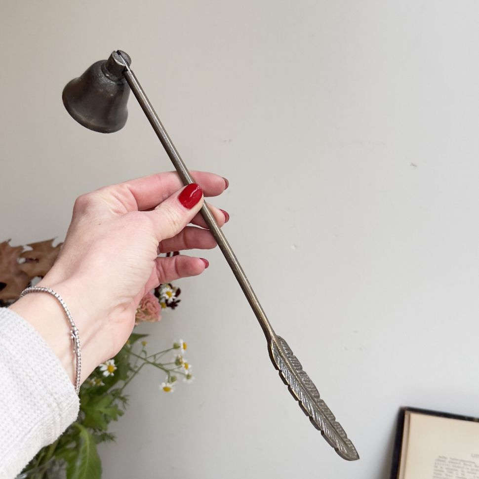 Тушитель для свечи Перо 31 см латунь 