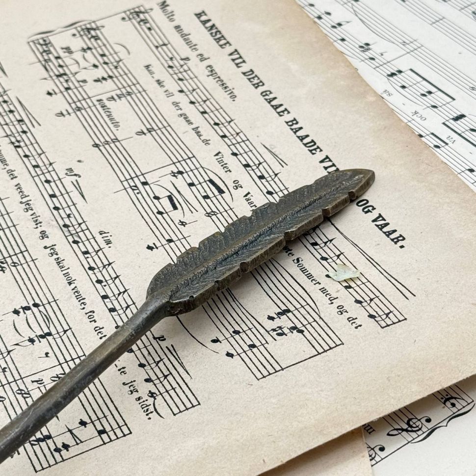 Тушитель для свечи Перо 31 см латунь