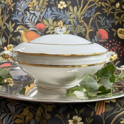 Супница террин Золотая кайма 2 л фарфор Франция