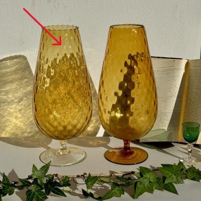 Ваза на ножке Бокал 37 см хрустальное стекло Мурано