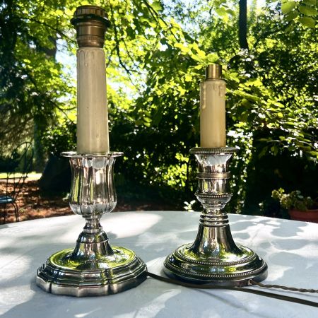 Лампа настольная 37 см серебрение Франция  