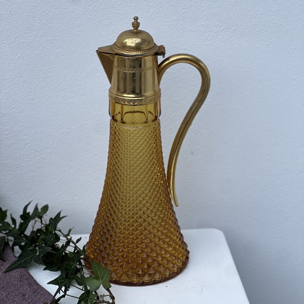 Кувшин 1,2 л хрусталь металл золочение Франция