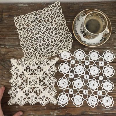 Салфетка кружевная, набор из 3х 19х19 см