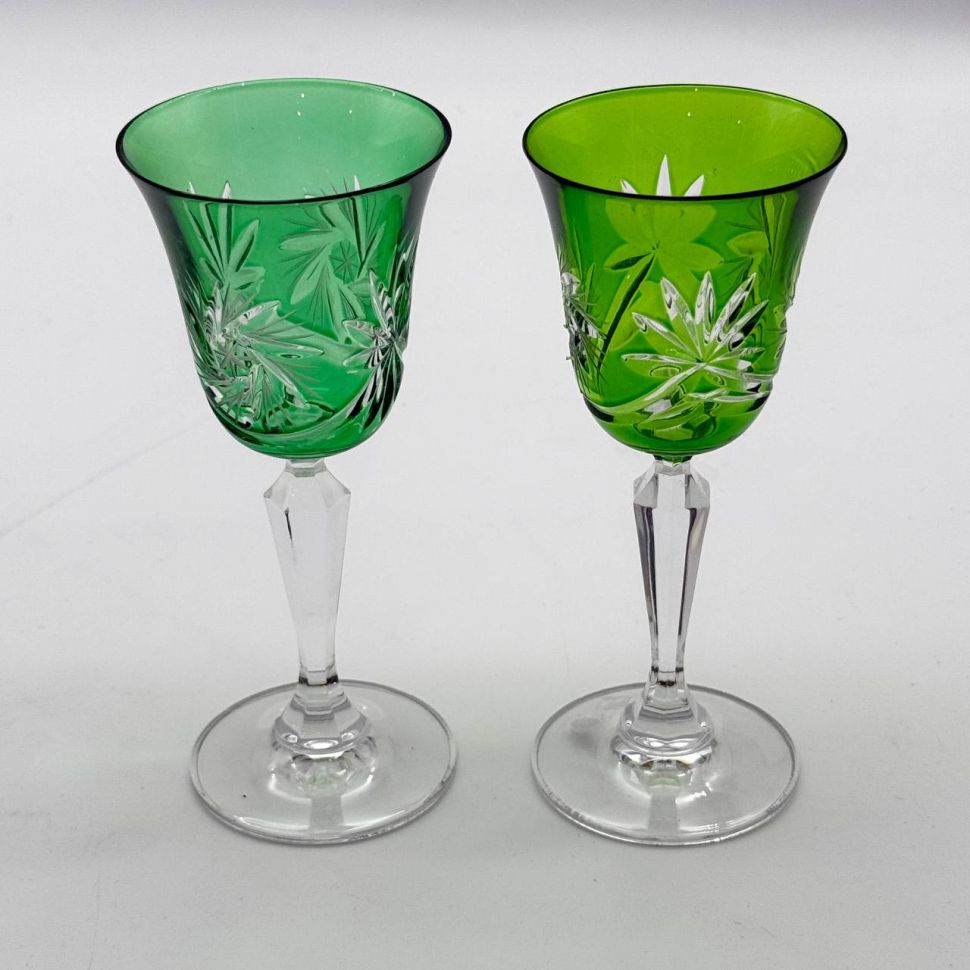 Рюмка набор 2 шт. 75 мл цветной хрусталь Германия