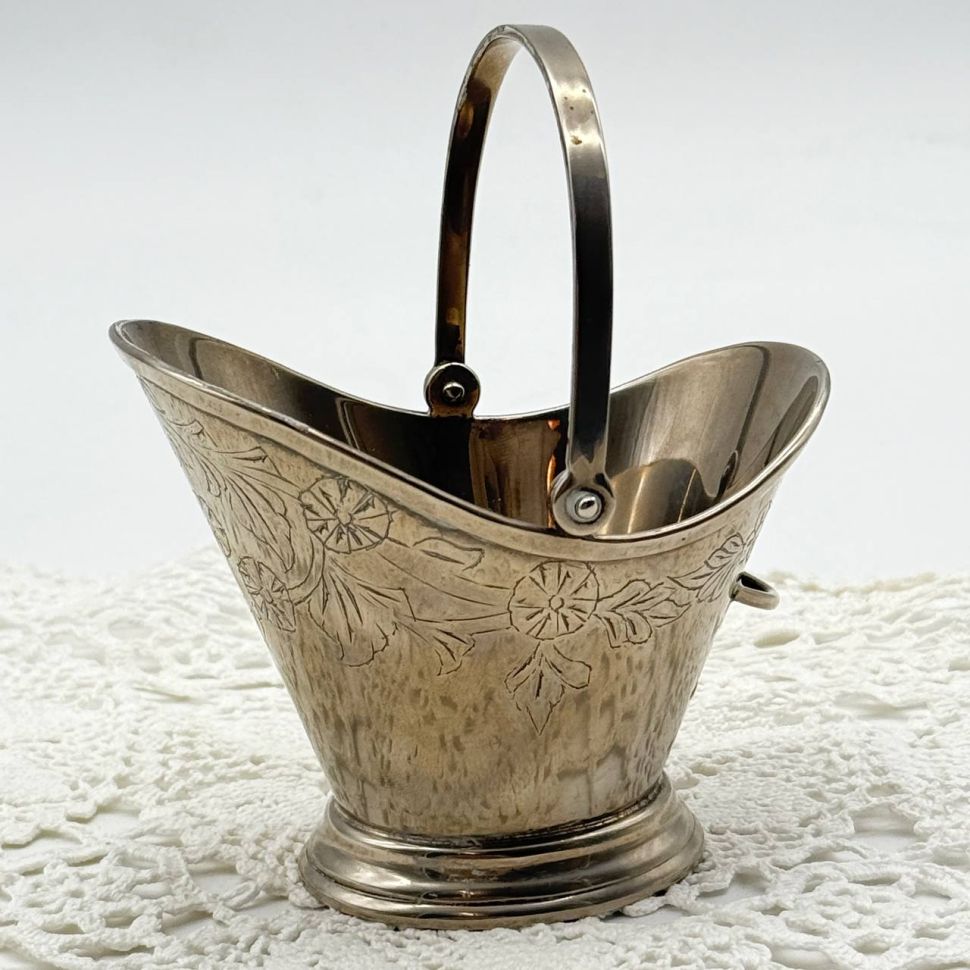 Сахарница Ладья 12 см серебрение Франция