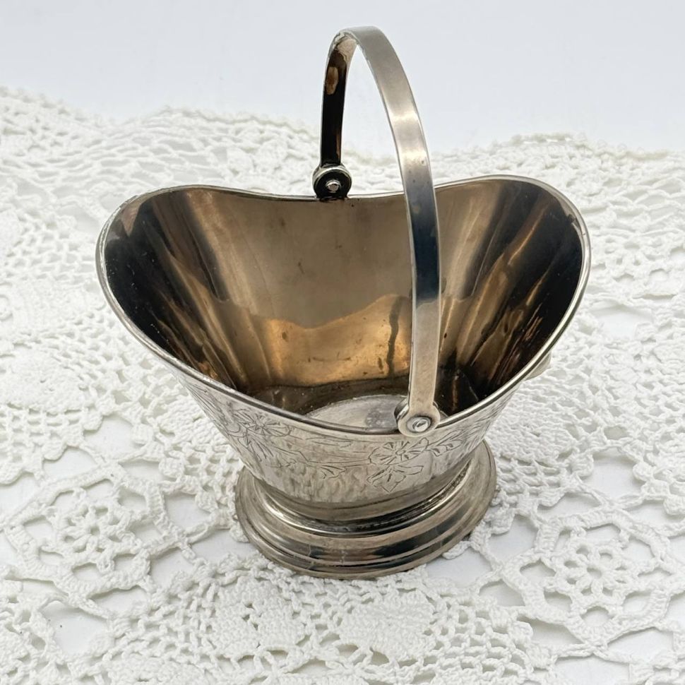 Сахарница Ладья 12 см серебрение Франция