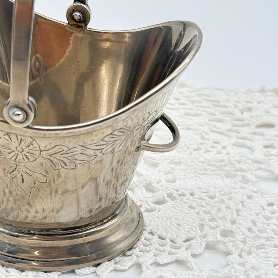 Сахарница Ладья 12 см серебрение Франция