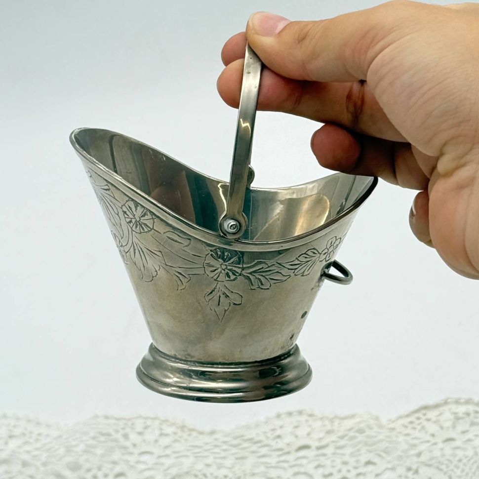 Сахарница Ладья 12 см серебрение Франция