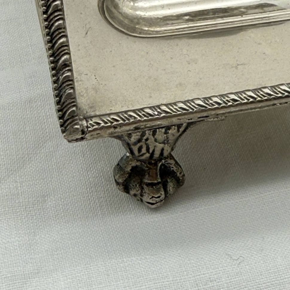 Письменный прибор чернильница 19х4 см мельхиор