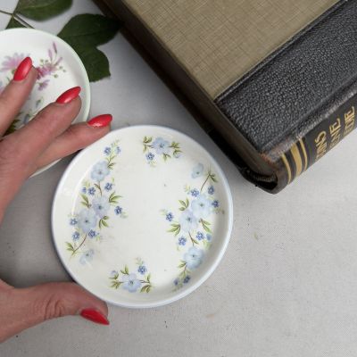 Блюдце подставка Crown Staffordshire Roch Garden 10 см костяной фарфор Англия
