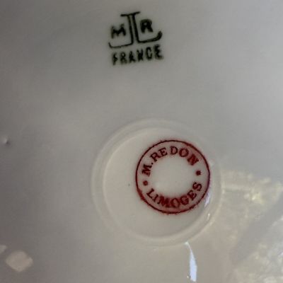 Тарелка Limoges Голубые ирисы 24 см фарфор 1895 гг. Франция 