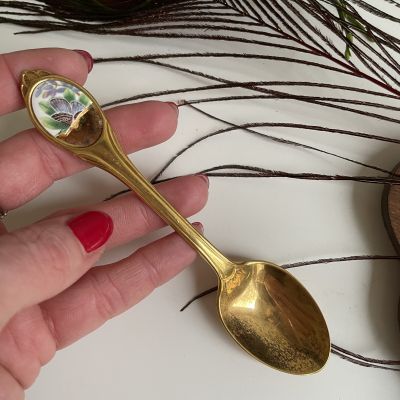 Ложка чайная Franklin Mint Lecaeides mellissa золочение 1980