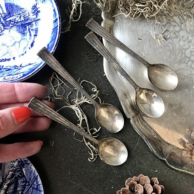 Кофейная ложка мельхиор, модерн