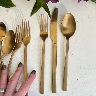 Ложка нож вилка, набор 3 шт. латунь