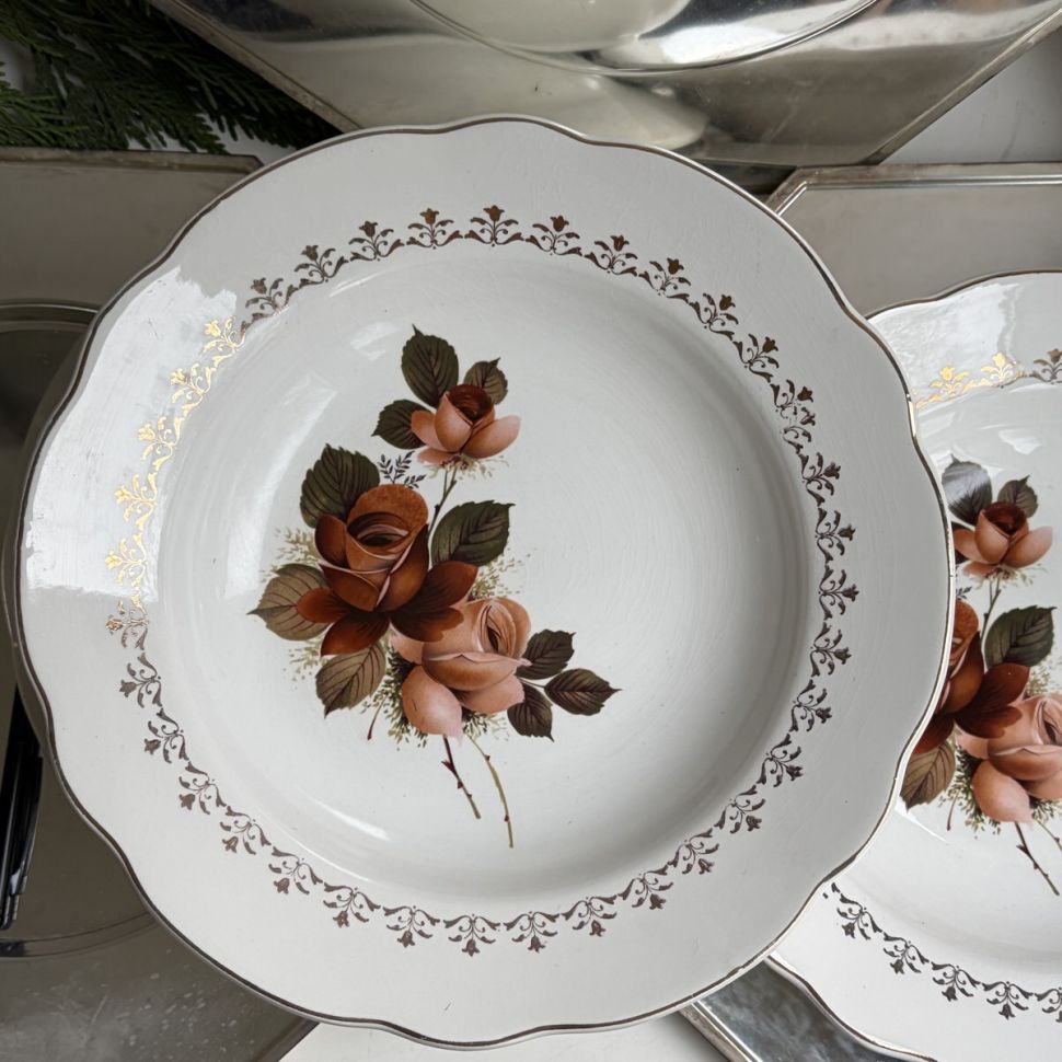 Тарелка глубокая Sarreguemines Розы 24 см Франция