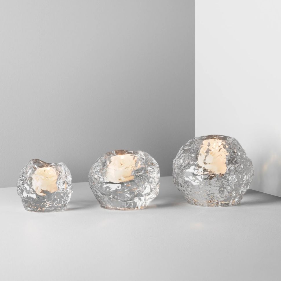 Подсвечник Kosta Boda Снежок средний 8 см хрусталь Швеция