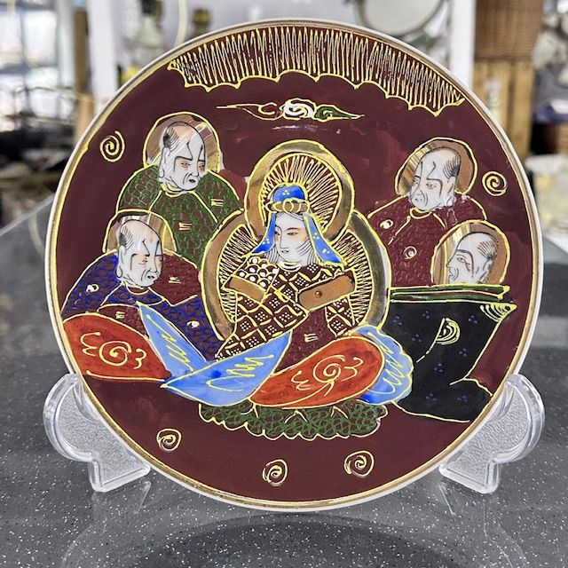 Тарелка Каннон с бессмертными Satsuma 19 см фарфор Япония