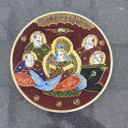 Тарелка Каннон с бессмертными Satsuma 19 см фарфор Япония 