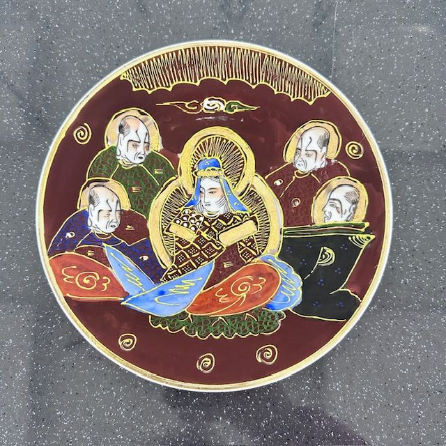 Тарелка Каннон с бессмертными Satsuma 19 см фарфор Япония