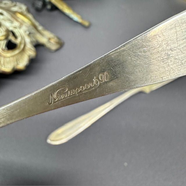 Вилка двузубец 15 см серебрение