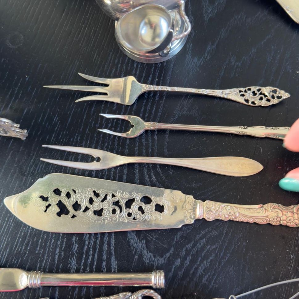 Вилка двузубец 15 см серебрение