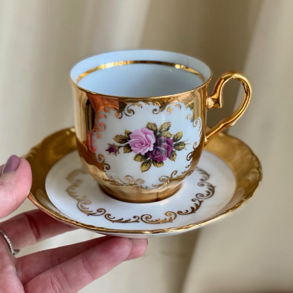 Чайная пара 180 мл Handarbeit Германия золочение