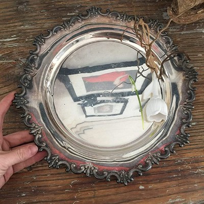 Блюдо поднос с узорным краем 30 см