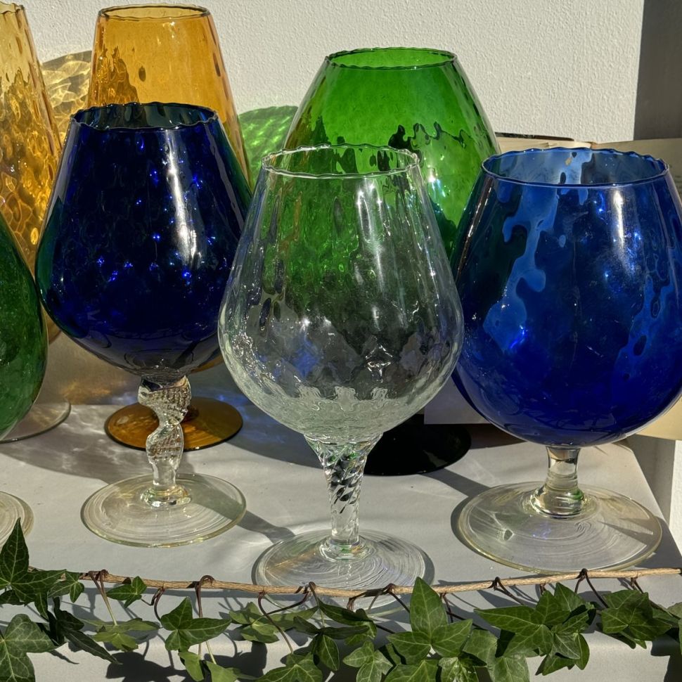 Ваза на ножке Бокал 31 см хрустальное стекло Мурано