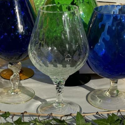 Ваза на ножке Бокал 31 см хрустальное стекло Мурано