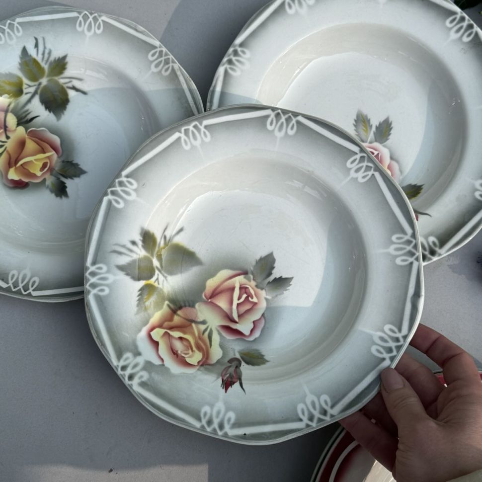 Тарелка глубокая Sarreguemines Digoin Odile 23 см Франция One Stroke