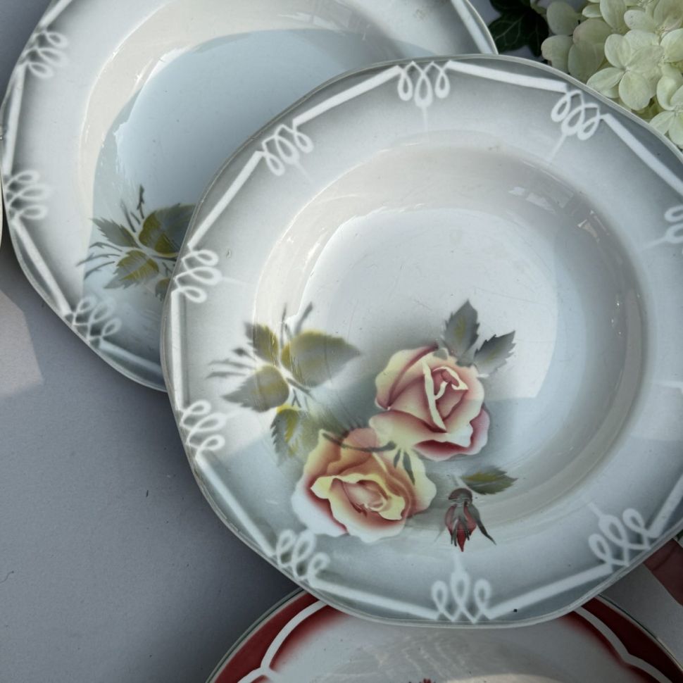 Тарелка глубокая Sarreguemines Digoin Odile 23 см Франция One Stroke