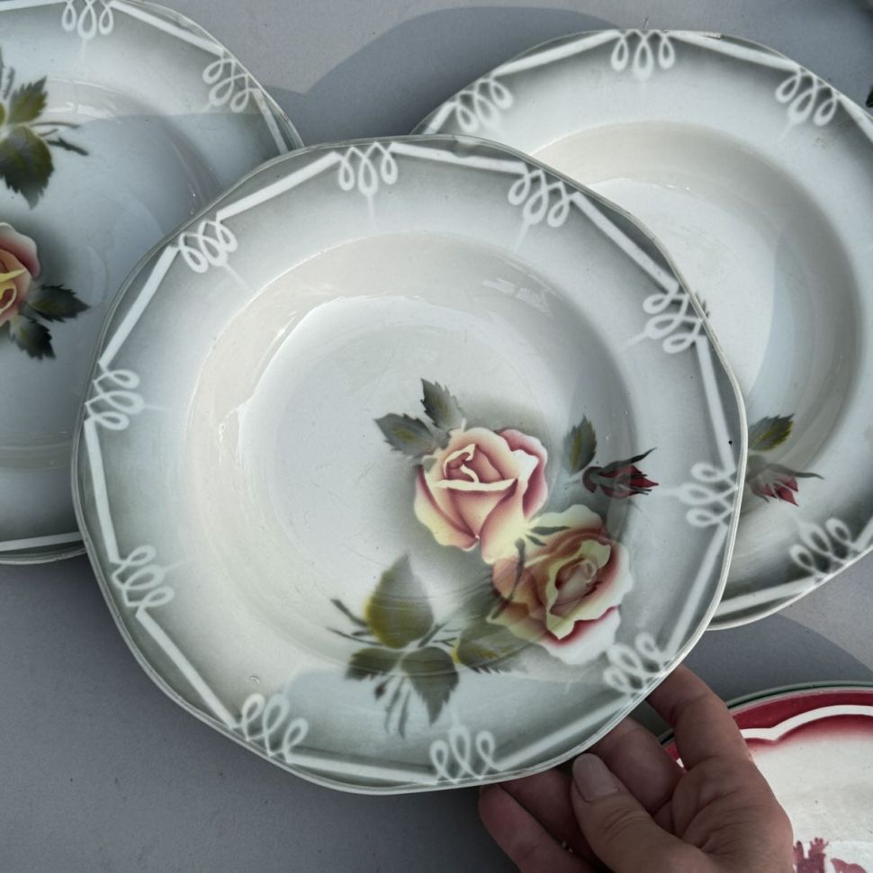 Тарелка глубокая Sarreguemines Digoin Odile 23 см Франция One Stroke