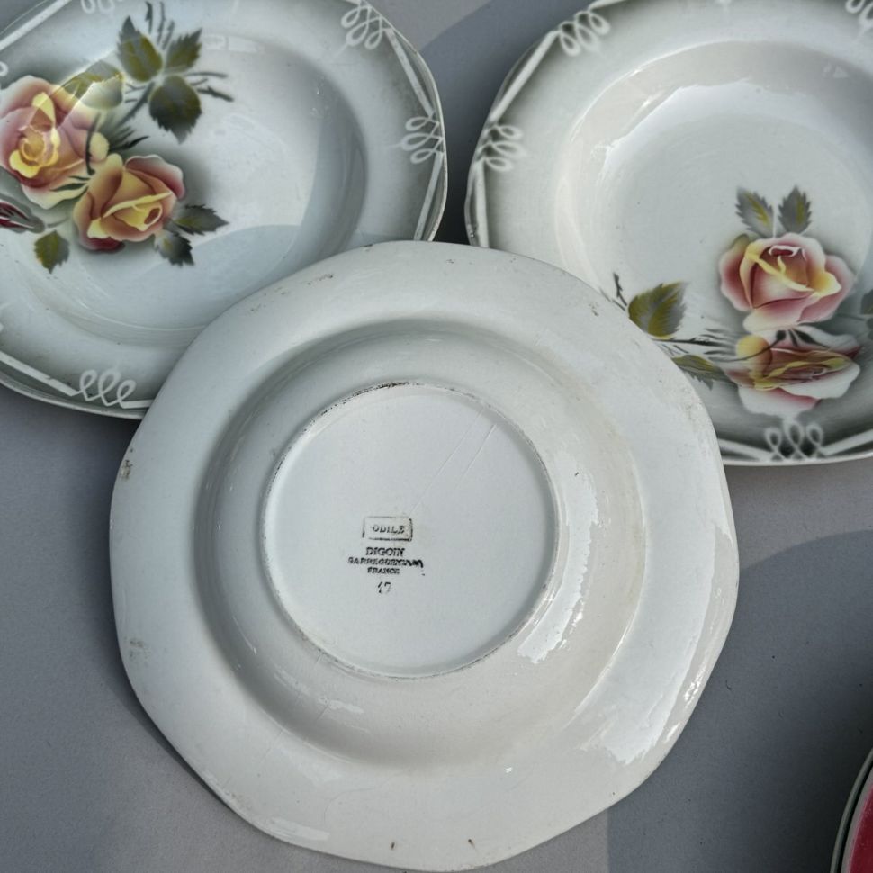 Тарелка глубокая Sarreguemines Digoin Odile 23 см Франция One Stroke