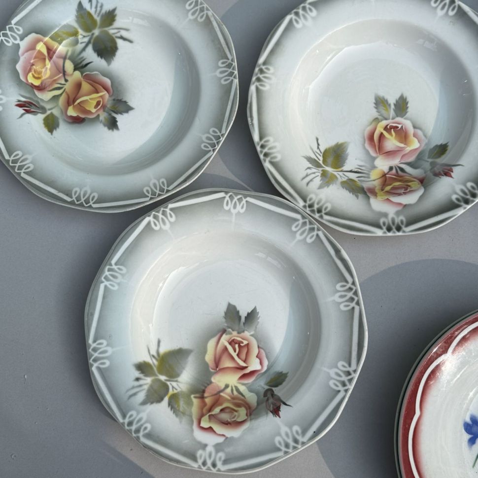 Тарелка глубокая Sarreguemines Digoin Odile 23 см Франция One Stroke