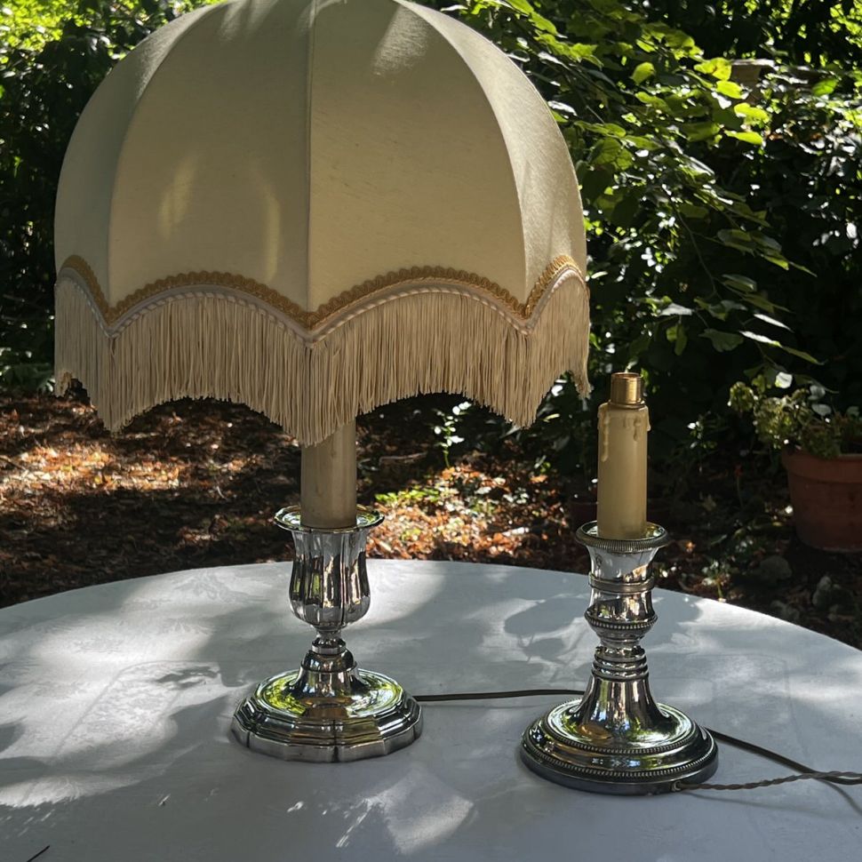 Лампа настольная 31 см серебрение Франция   