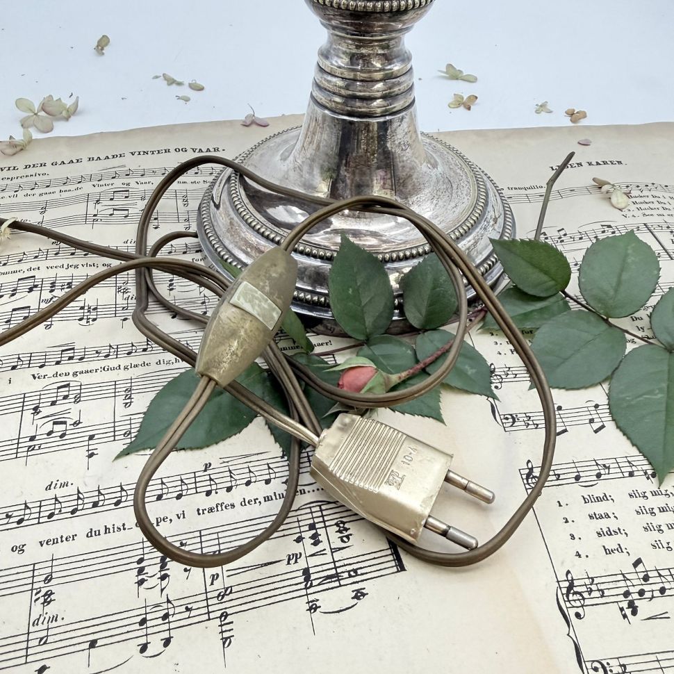 Лампа настольная 31 см серебрение Франция   