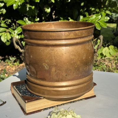 Кашпо с ручками 24 см медь латунь